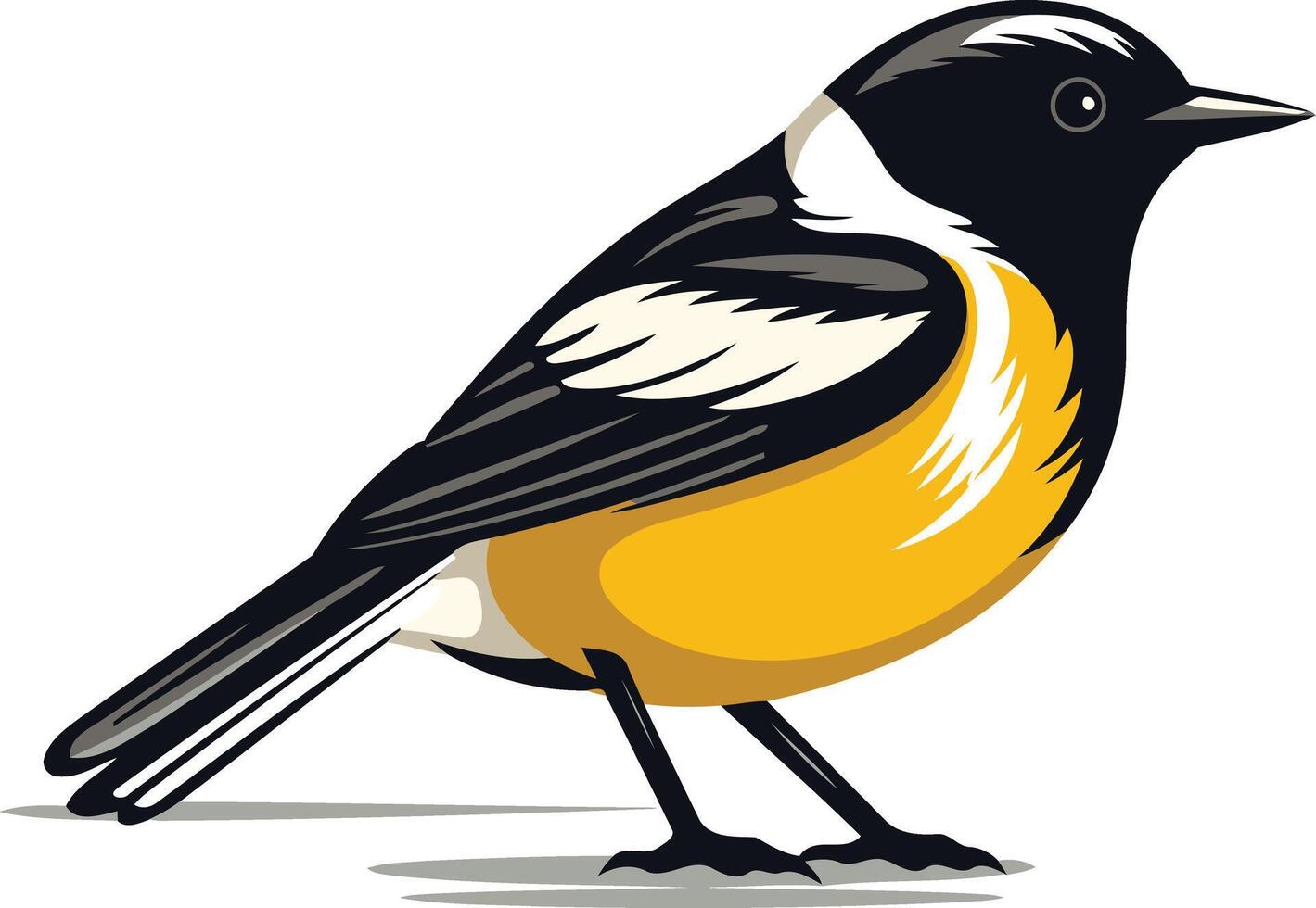 Cartoon Illustration of a Yellow-Breasted Bird vector