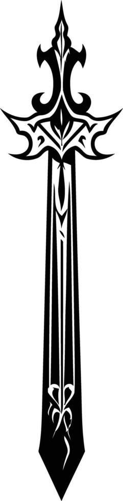 A bold, tribal-inspired sword design vector