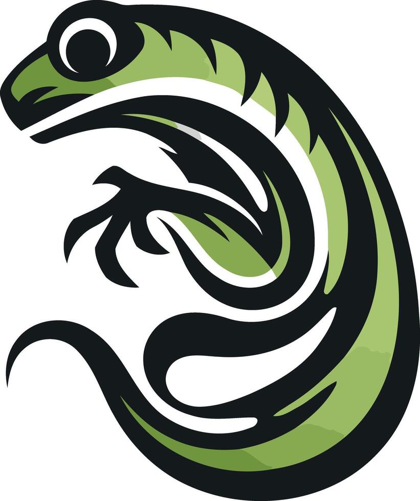 Stylized Green Lizard Illustration vector