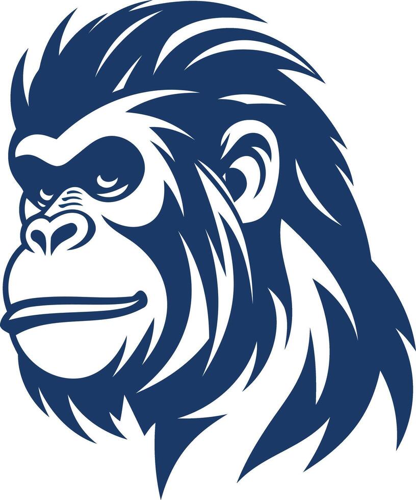A bold and stylized illustration of a gorilla's head, perfect for branding, logos, or designs emphasizing strength, power, and protection vector