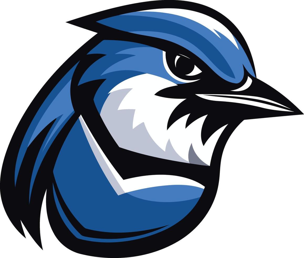 A bold and fierce blue jay head mascot design, perfect for sports teams, gaming logos, and other branding vector