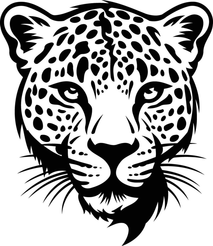 Leopard Portrait in Black and White vector