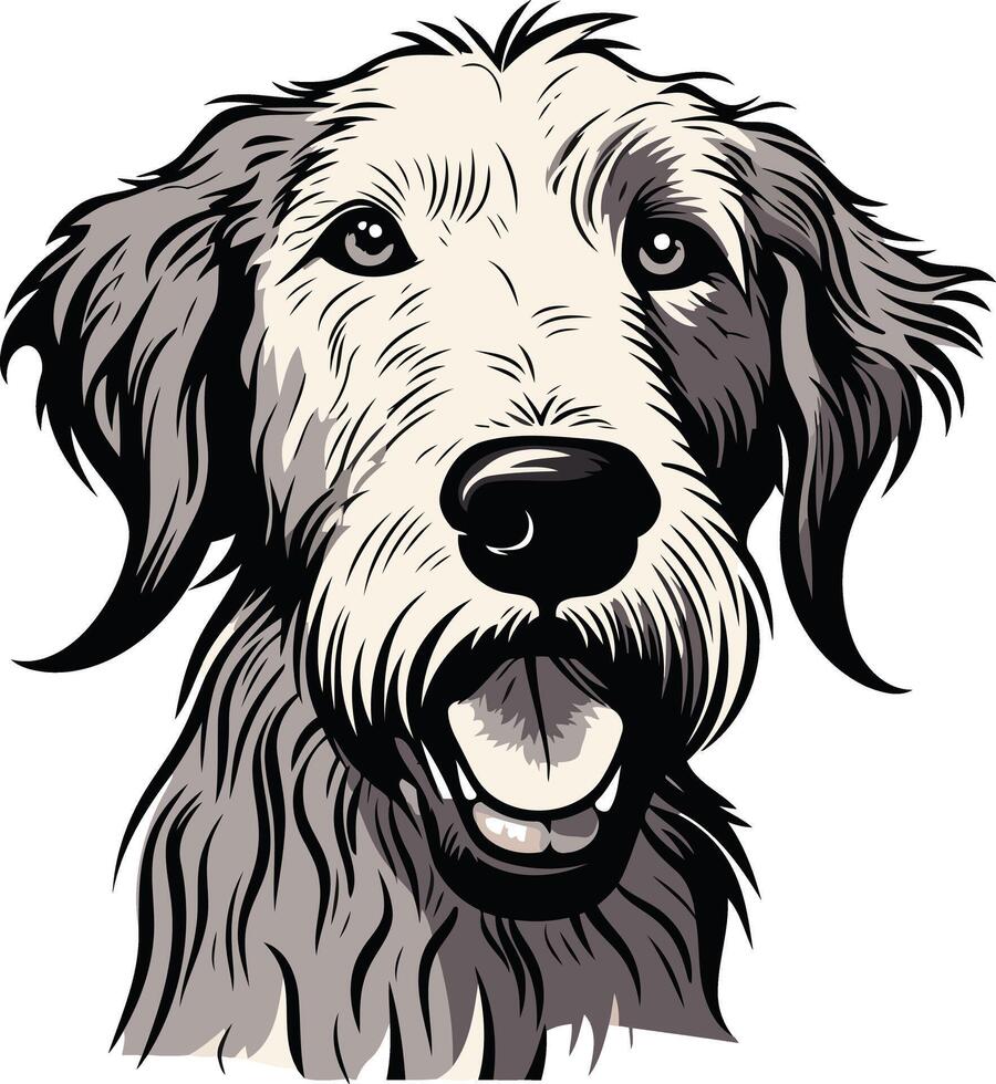 Portrait of a Friendly Dog vector
