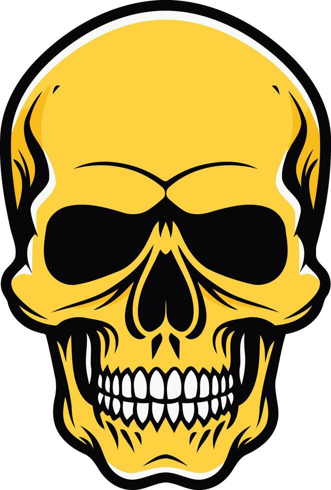 A bold and graphic illustration of a golden skull, perfect for edgy designs vector