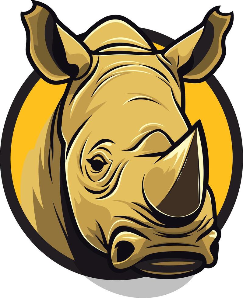 Rhino Head Cartoon Illustration vector
