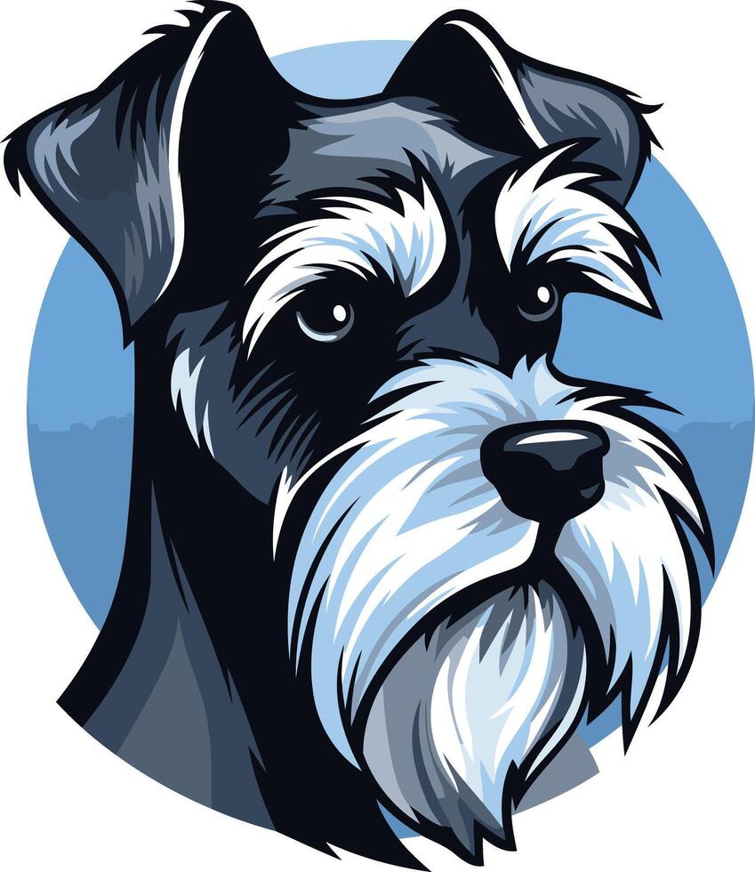 Portrait of a Miniature Schnauzer vector