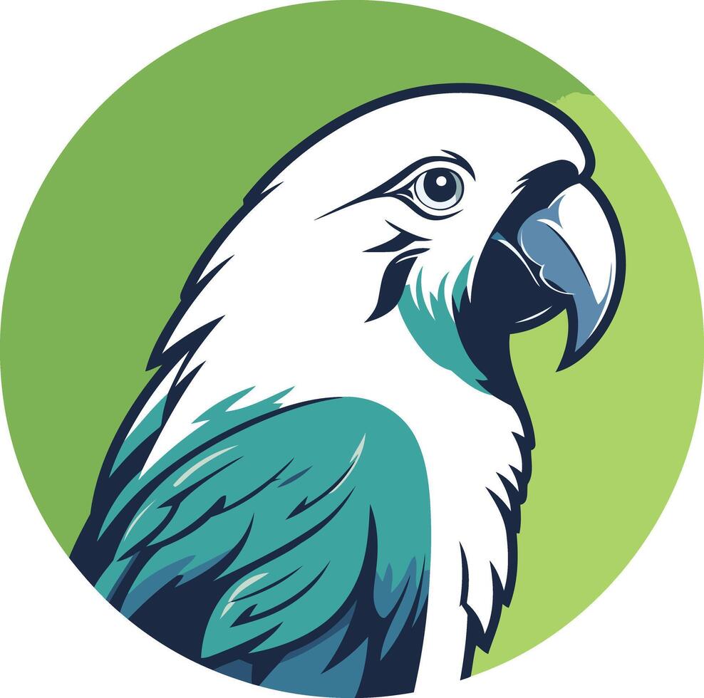 Colorful Parrot Illustration with Green Background vector
