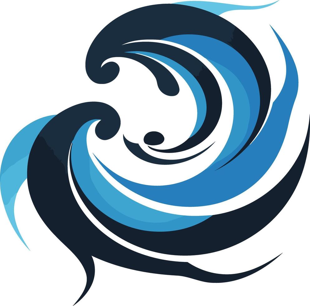 Abstract wave logo design, perfect for businesses related to water, nature, or movement vector