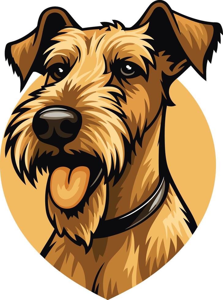 A friendly, cartoon style irish terrier with a big smile vector