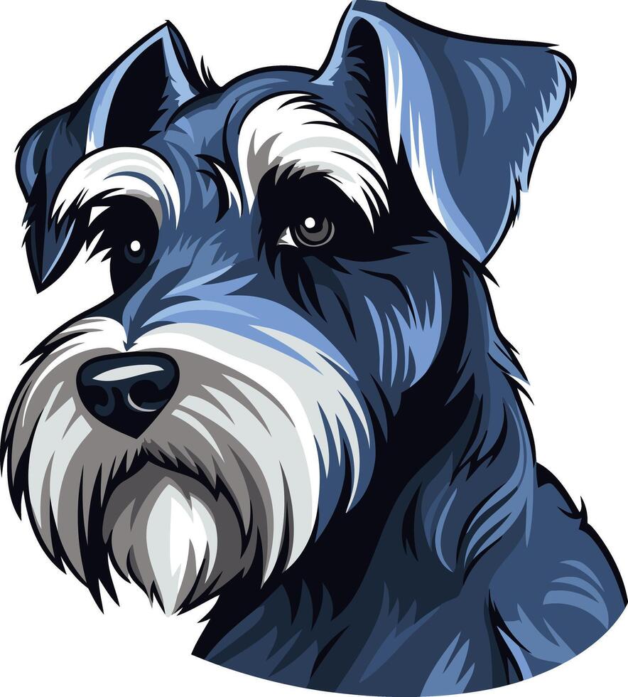 Portrait of a Miniature Schnauzer vector