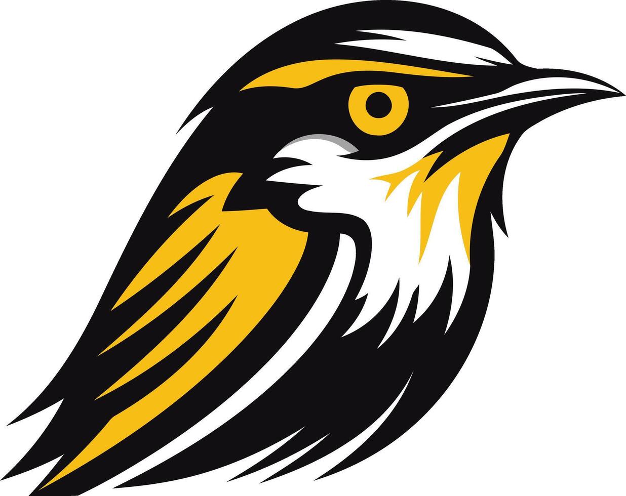 Black and Gold Bird Mascot Illustration vector