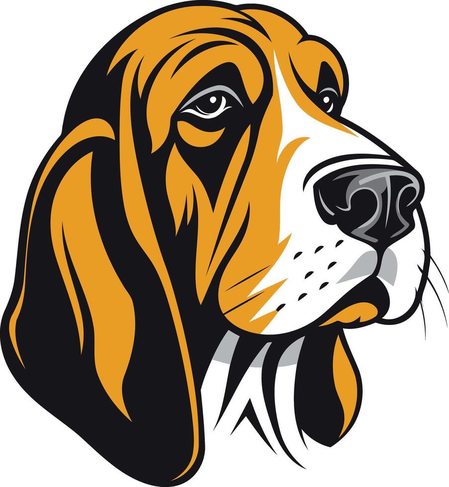 Basset Hound Portrait Illustration vector