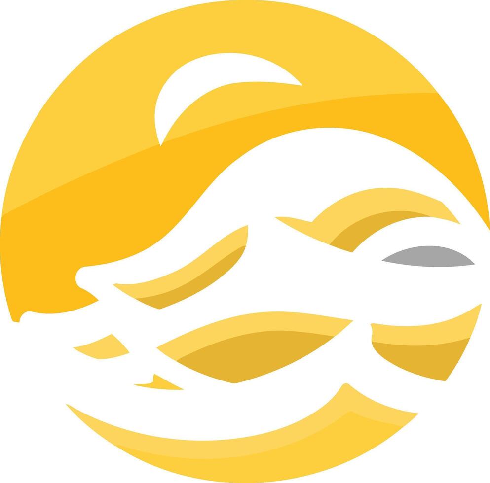 Abstract logo design featuring a stylized wave and sun, perfect for businesses in the travel, leisure, and water sports industries vector