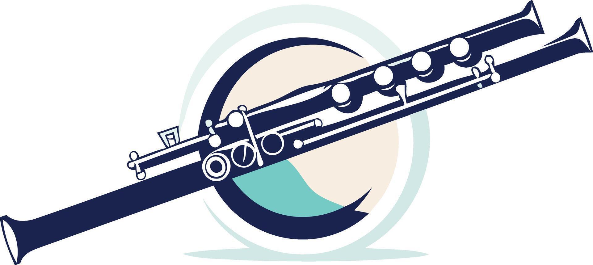 Flute Design with Blue and Teal Circle vector
