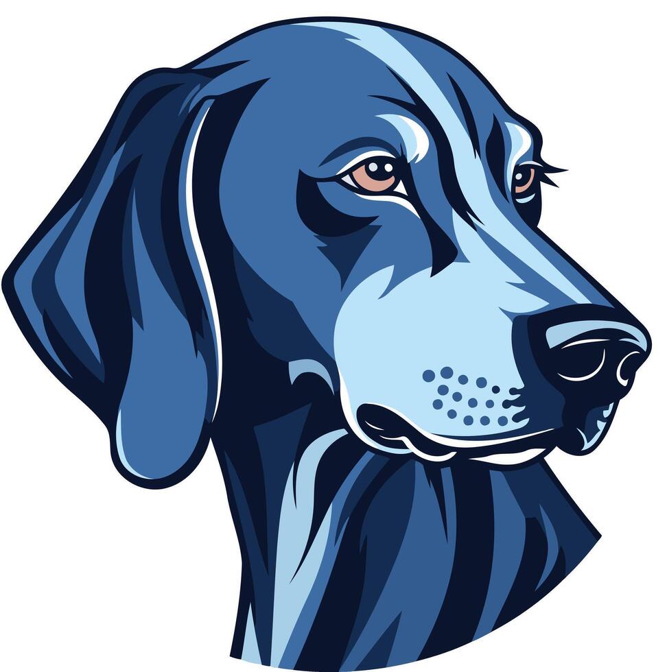Blue Dog Portrait Illustration vector