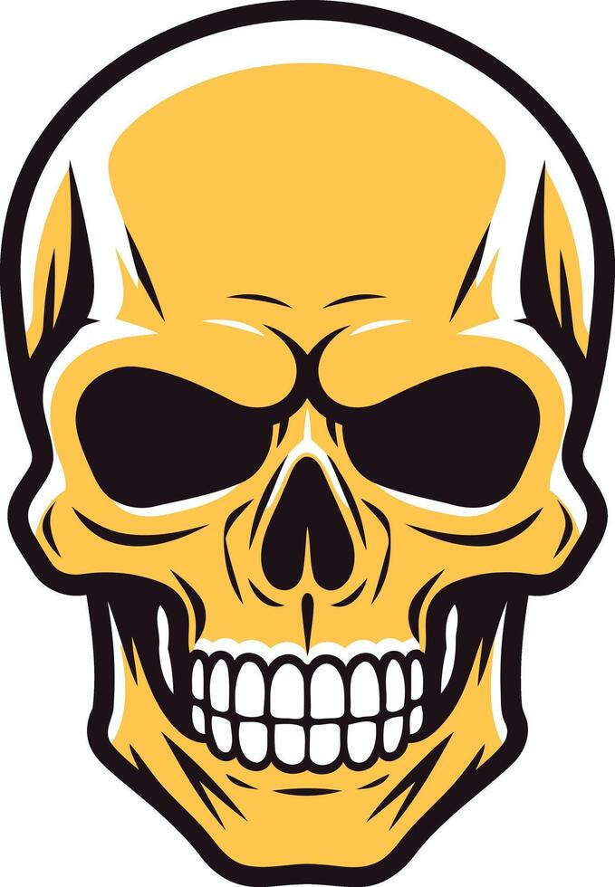 A bold, cartoon-style skull with a mischievous grin, perfect for branding, merchandise, and halloween designs vector
