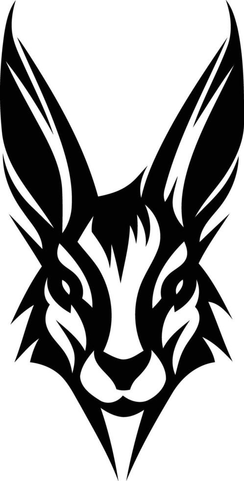 A bold, stylized black and white rabbit head, perfect for logos, branding, and tattoo designs vector