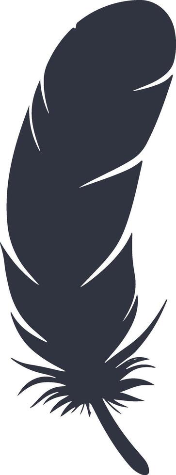 illustration, silhouette of bird feather vector