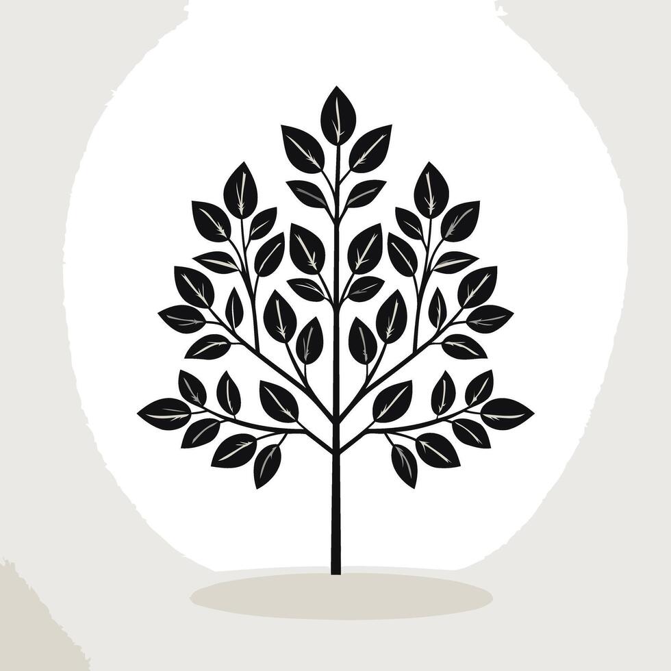 Simple, elegant tree silhouette with minimal design vector