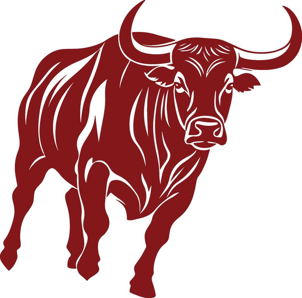 bull silhouette stock illustration vector