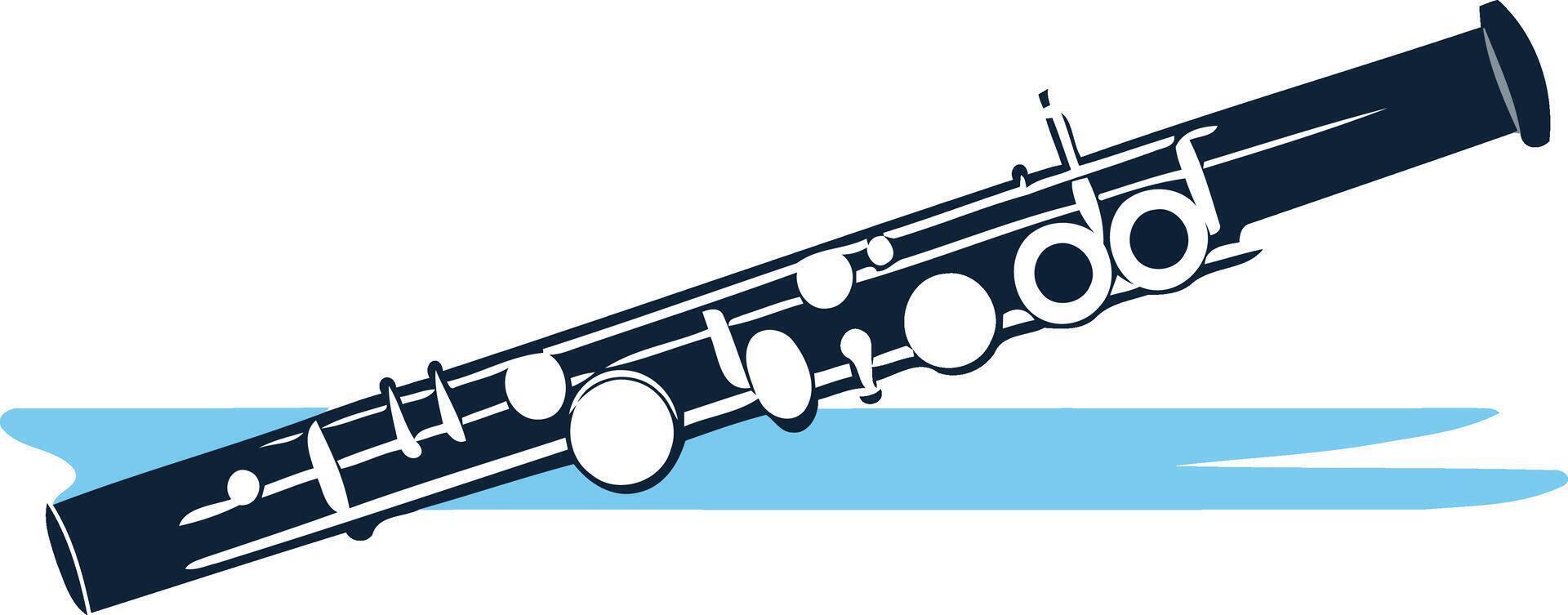 A simple yet elegant illustration of a clarinet, perfect for music-related projects, posters, and branding vector