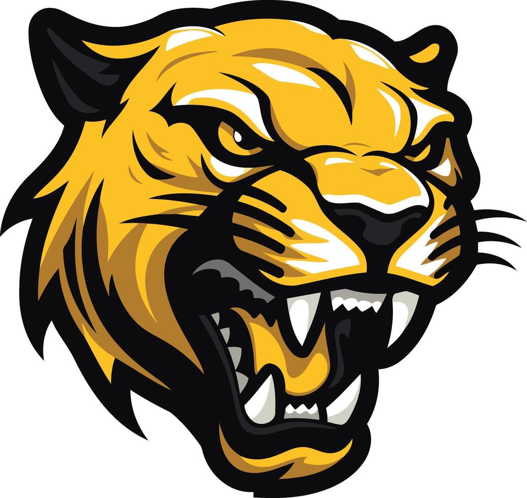 Ferocious Yellow Panther Mascot vector