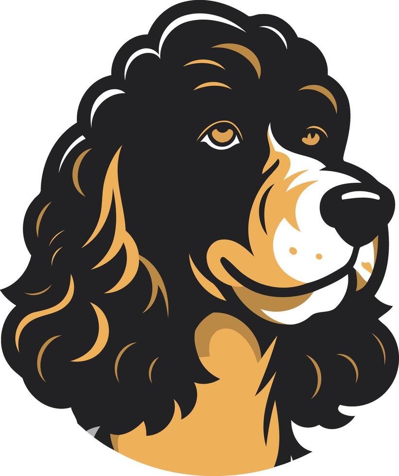 A charming, stylized illustration of a cocker spaniel with a friendly expression vector