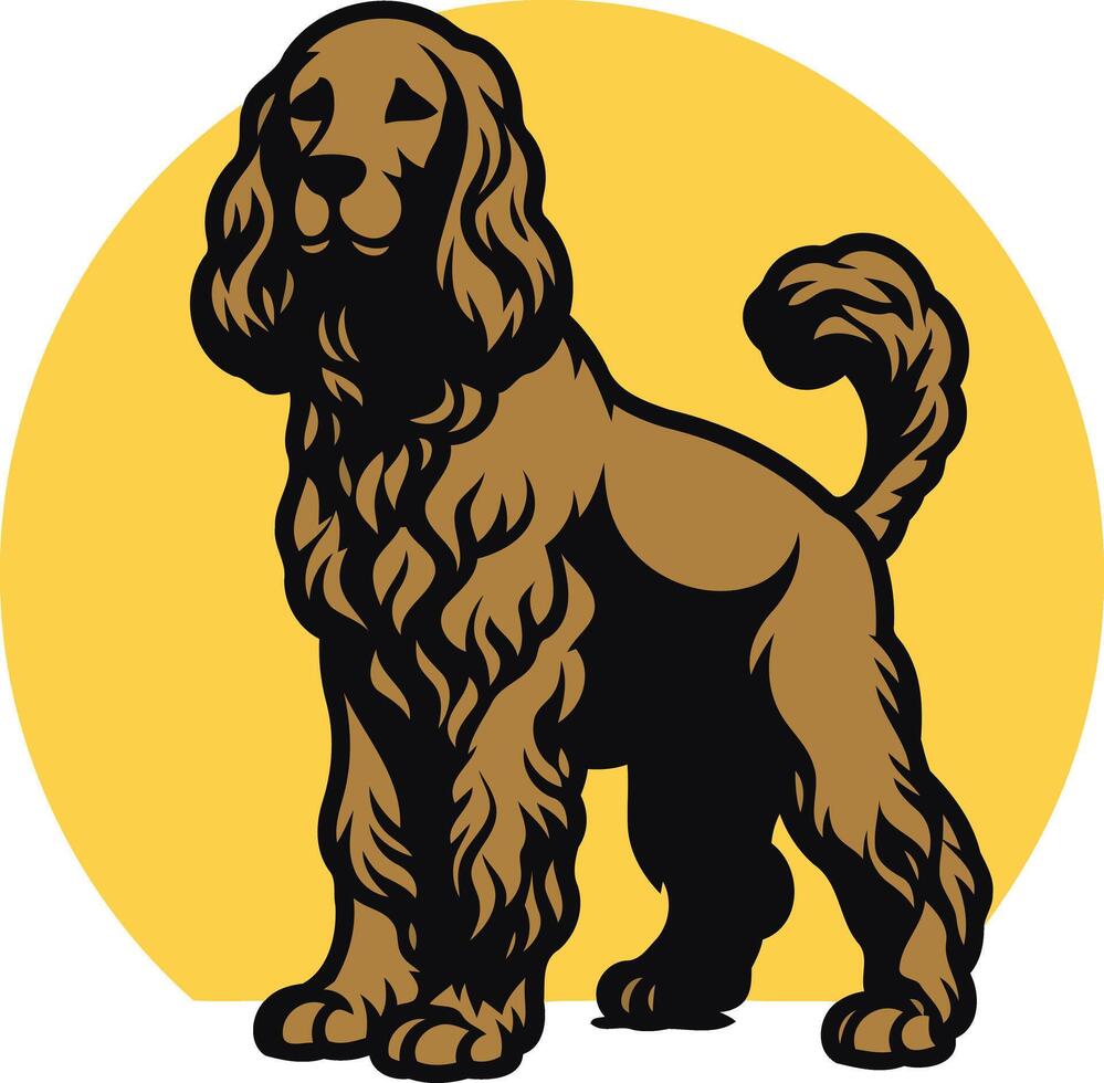 A bold and playful illustration of a cocker spaniel, perfect for pet-related branding, websites, or social media vector
