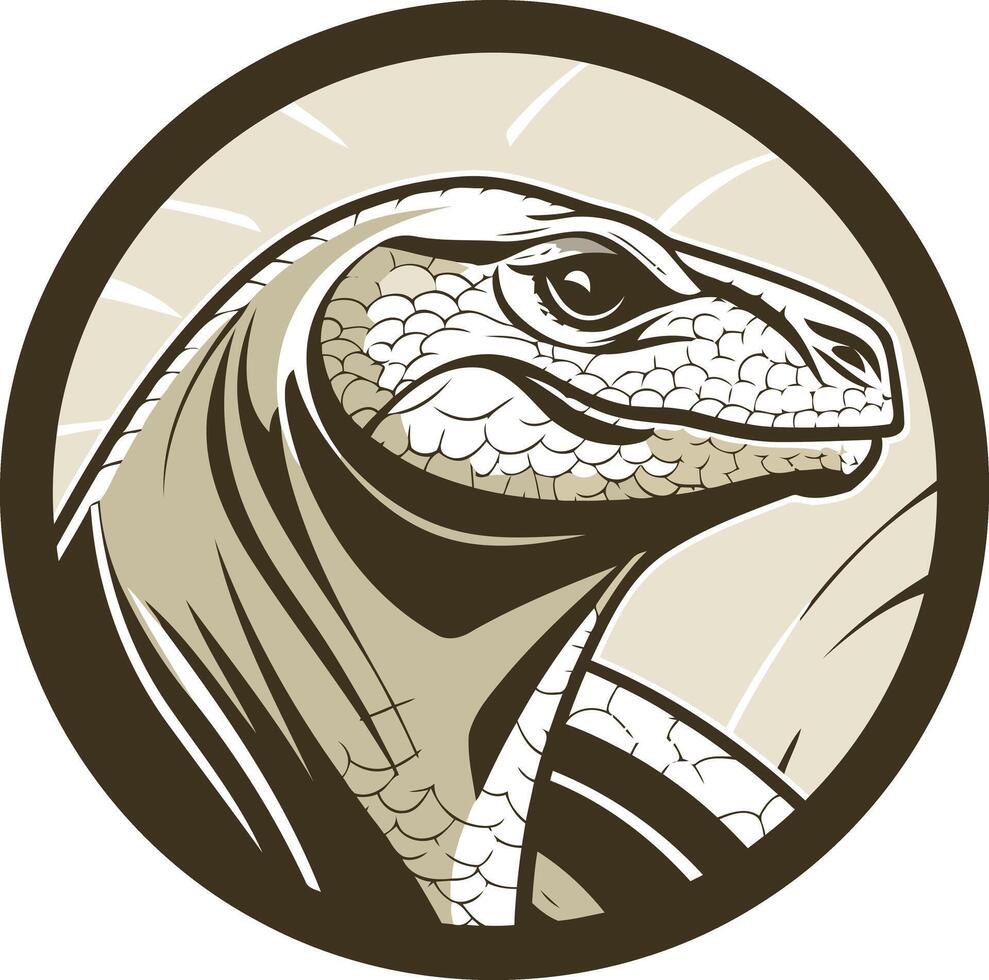 Komodo Dragon Head Illustration vector