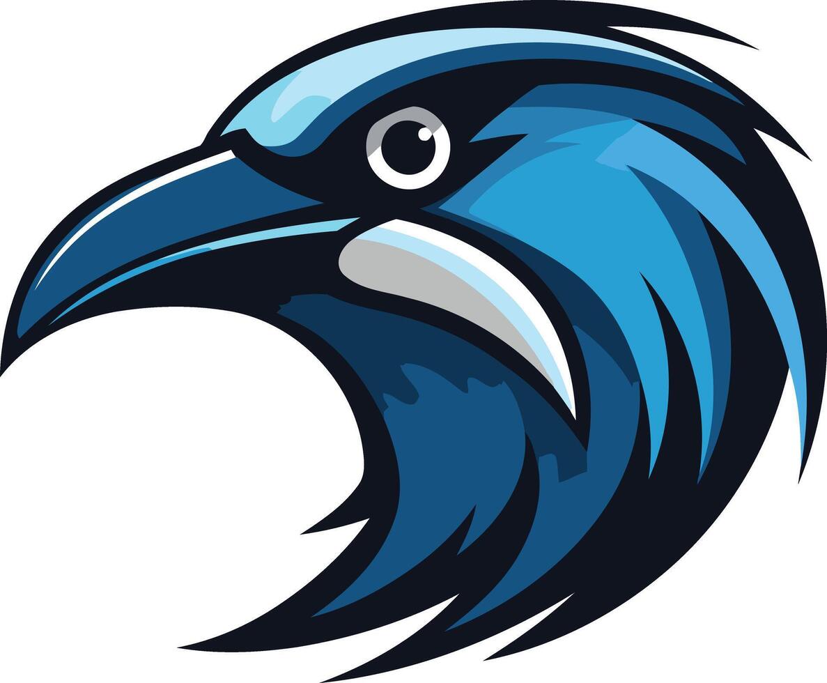 A bold and dynamic blue bird of prey logo, perfect for a sports team, brand, or organization looking for a powerful and confident image vector