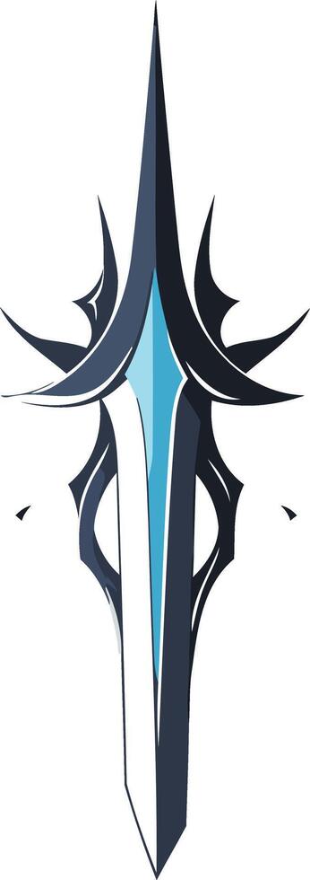 Abstract sword logo design, featuring sharp angles and a striking blue accent vector