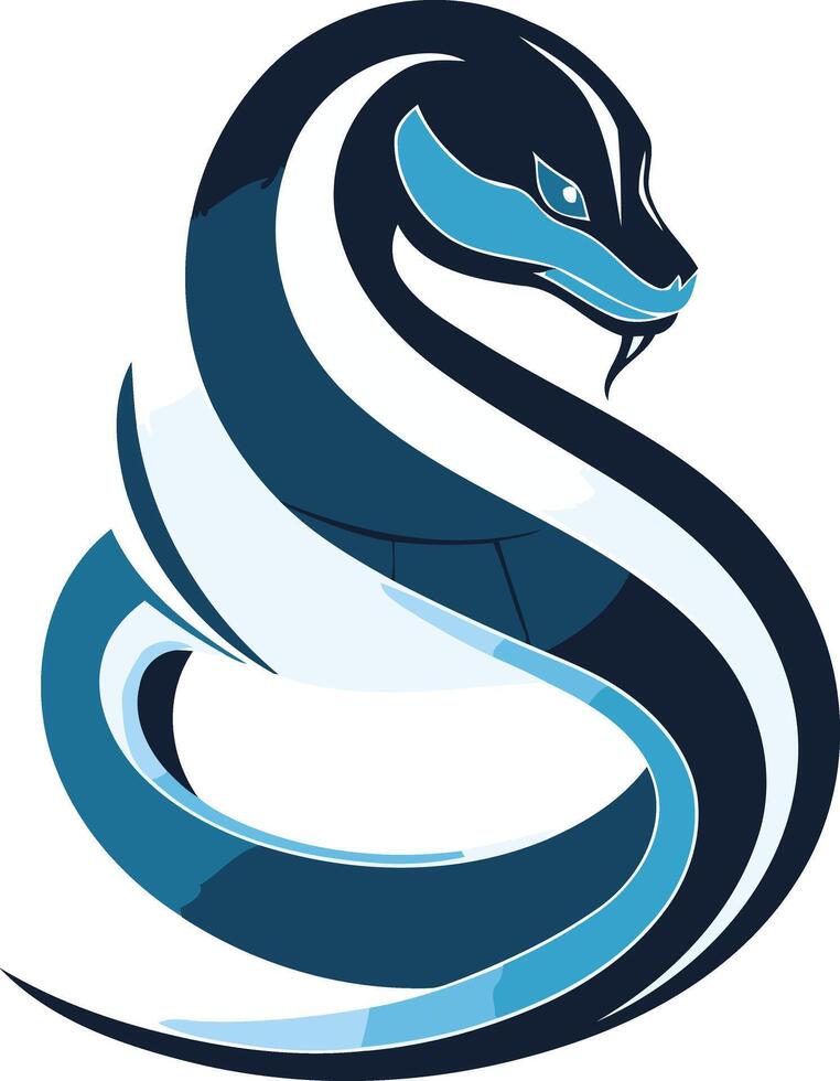 A stylized snake logo, perfect for a business looking for a bold, powerful image vector