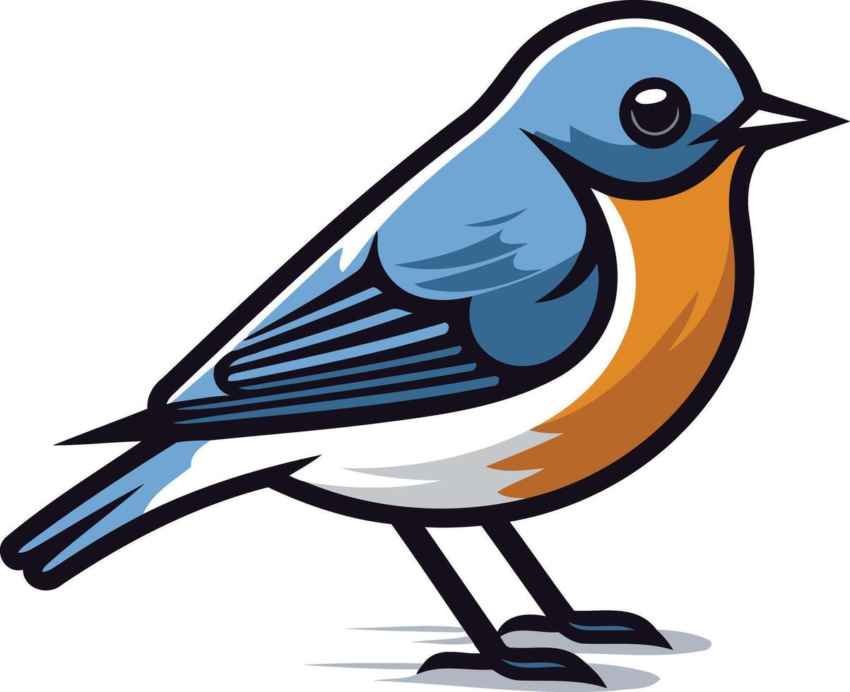 A cute bluebird cartoon illustration, perfect for children's books, websites, and branding vector