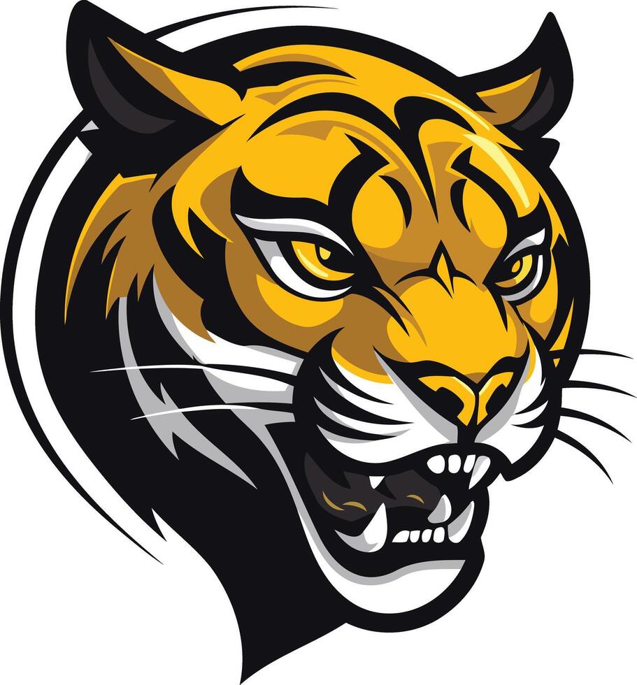 Aggressive Tiger Mascot Head vector