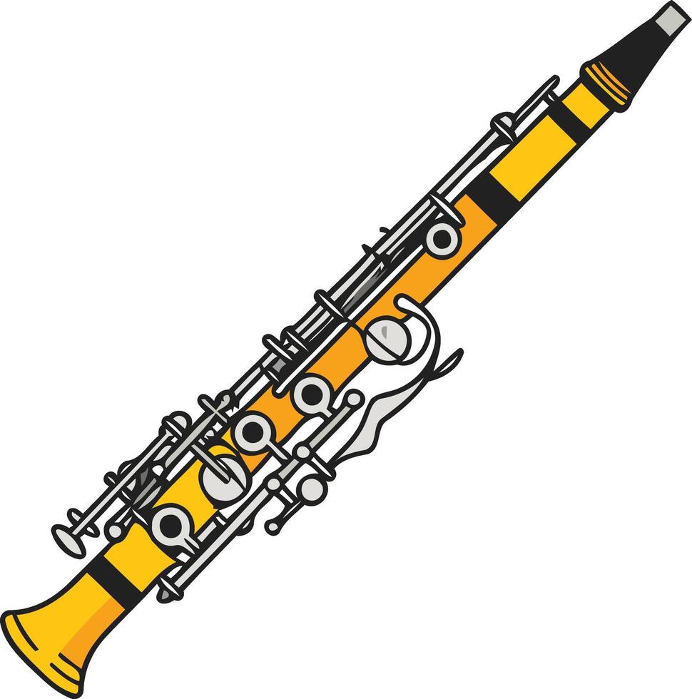 Yellow Clarinet Illustration vector