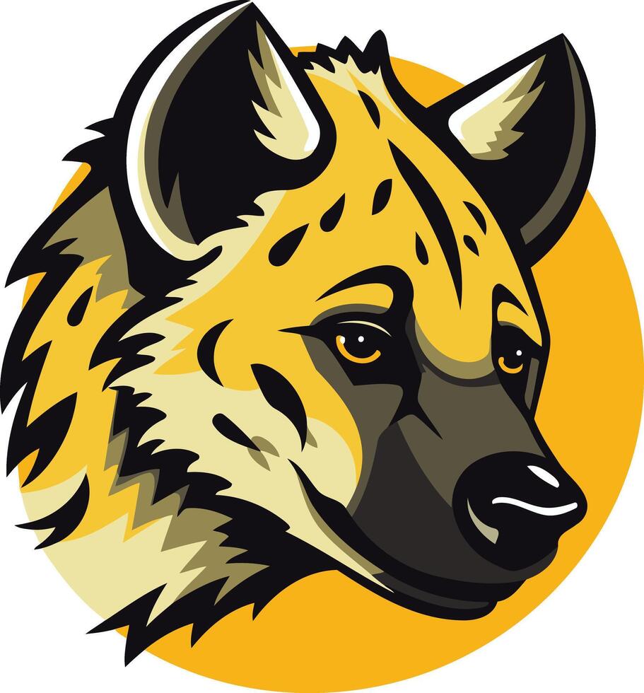 A fierce and expressive hyena head, perfect for mascots, logos, and sports team graphics vector