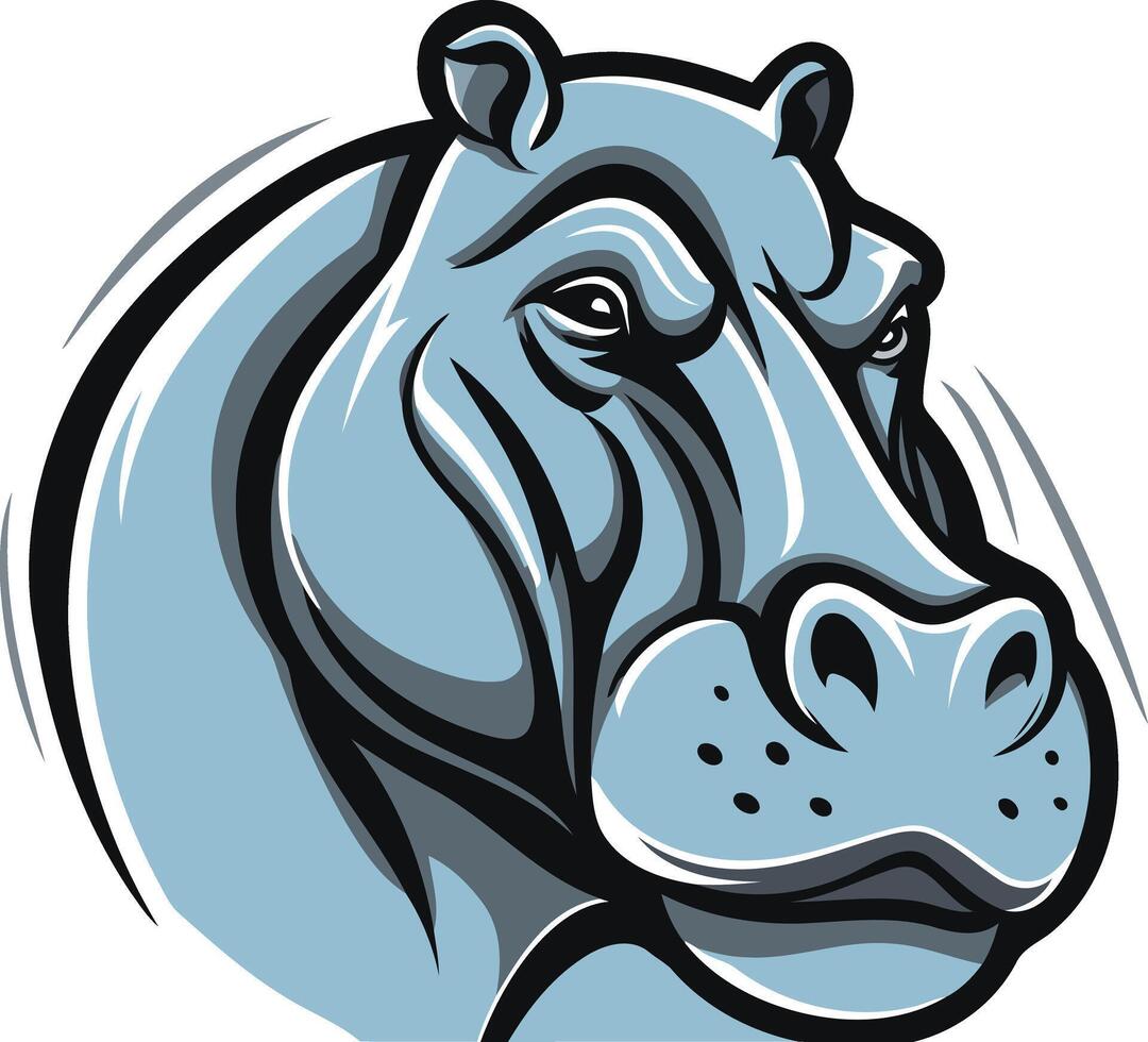A powerful and determined hippopotamus head, perfect for logos, branding, and designs that need a strong and confident feel vector
