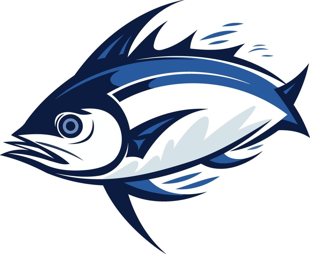 A stylized illustration of a tuna fish, perfect for seafood restaurants, fishing clubs, or marine-themed designs vector