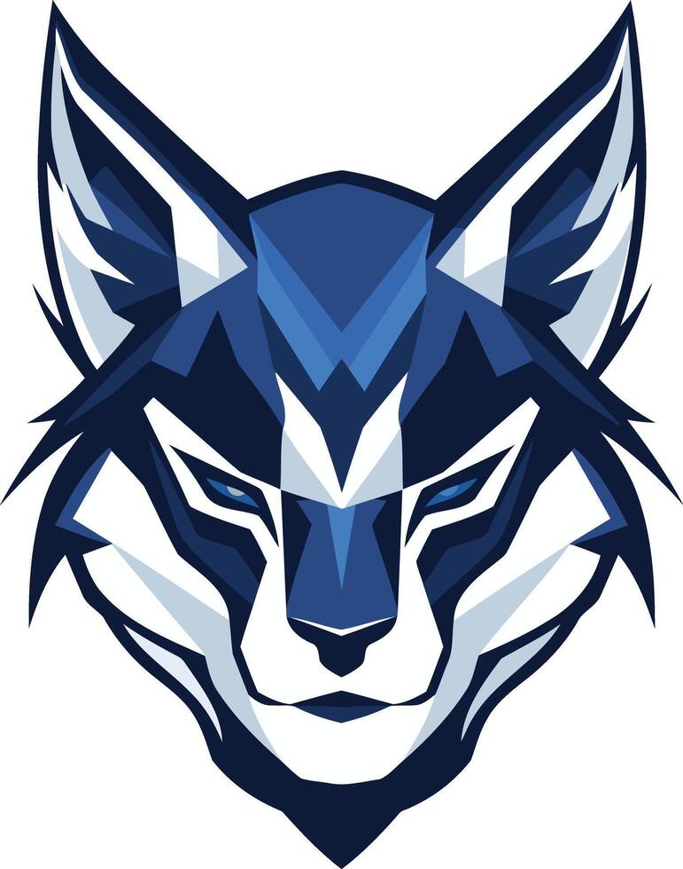 Abstract Blue Wolf Mascot Logo vector