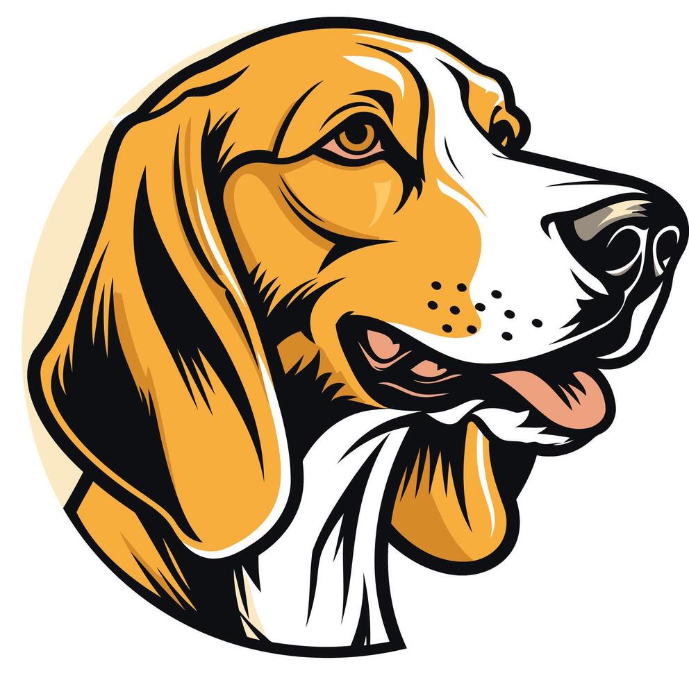 Beagle Dog Portrait with a Happy Expression vector