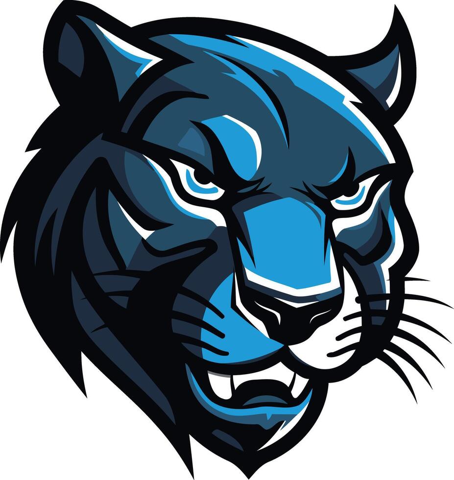 Blue Panther Mascot Illustration vector