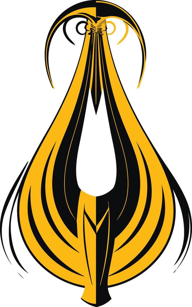 Abstract Teardrop Design with Yellow and Black vector