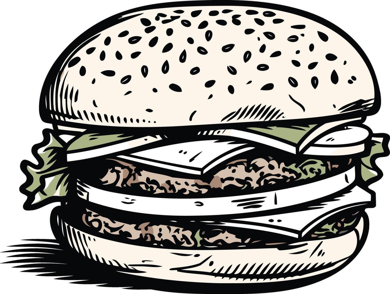 Double Cheeseburger Illustration vector