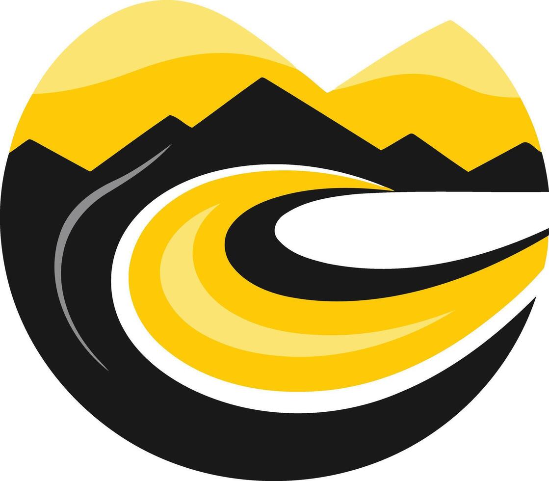 Abstract Mountain Wave Logo Design vector