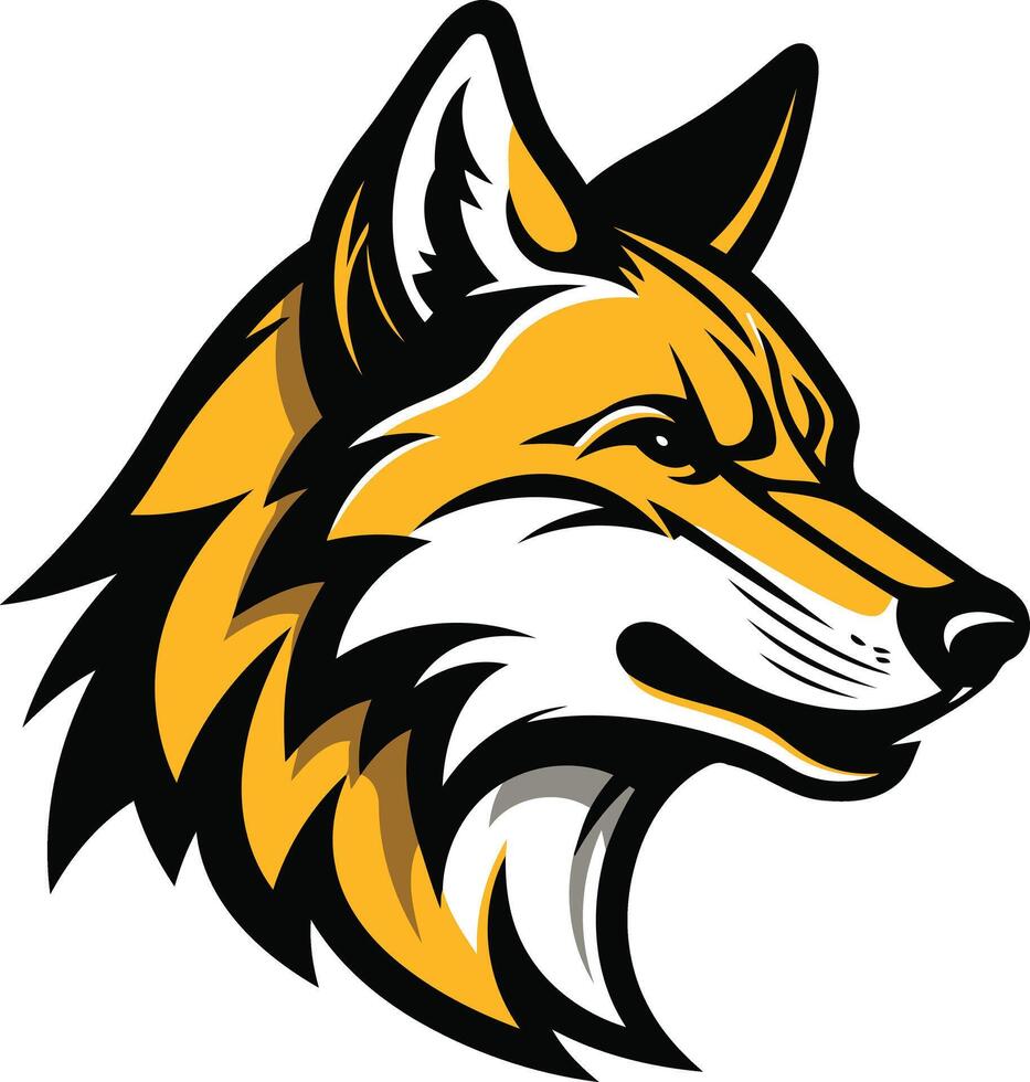 Aggressive Fox Head Mascot Illustration vector