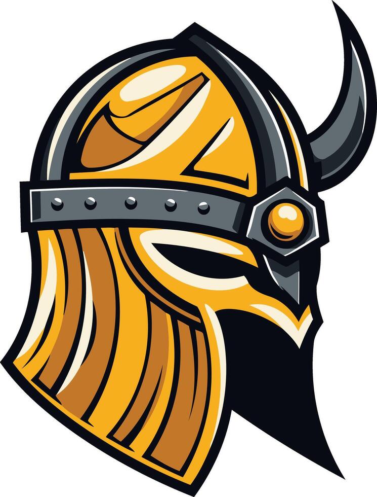 Golden Viking Helmet with Horn vector