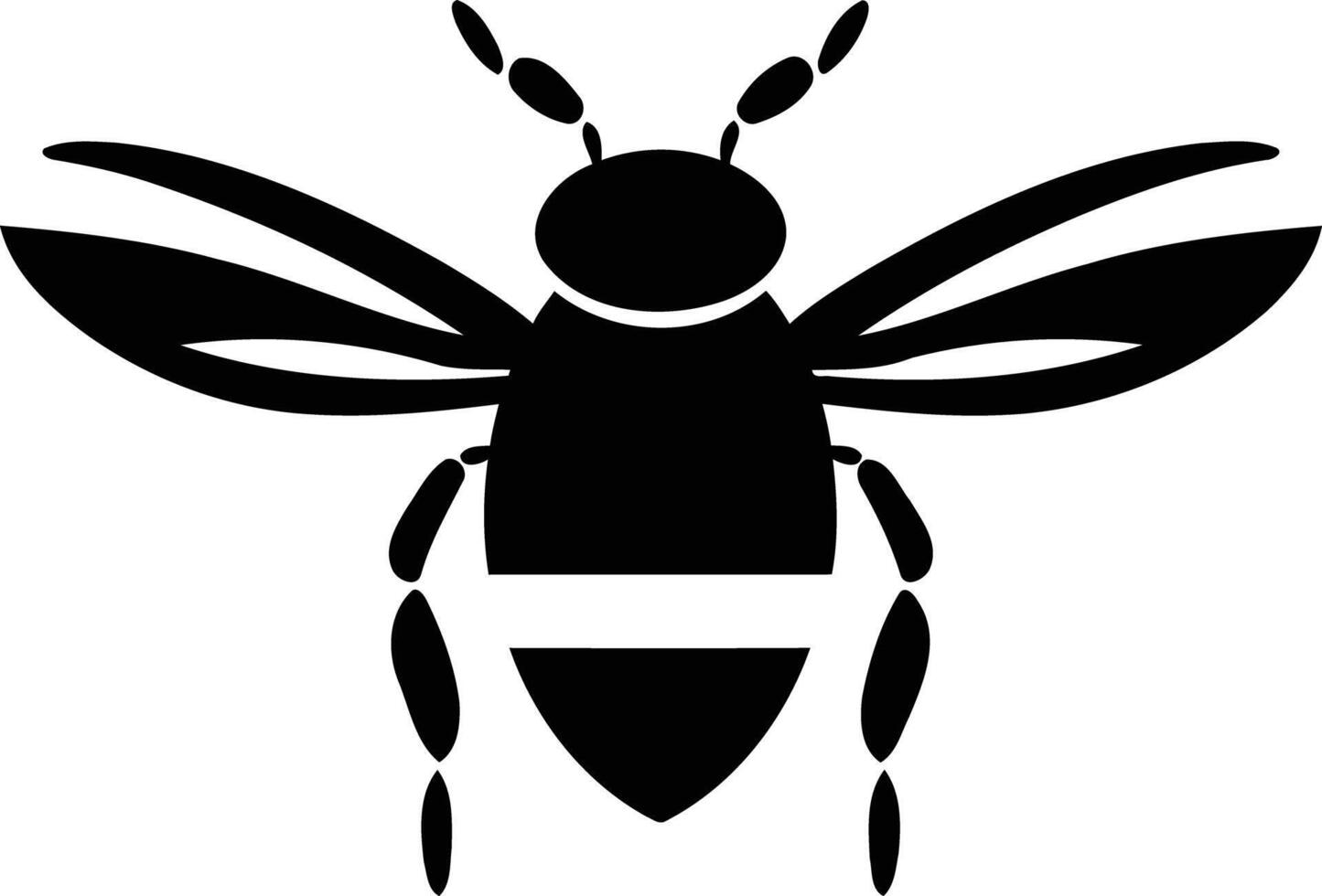 Simple, bold, and elegant black bee silhouette for branding, design, and illustration vector