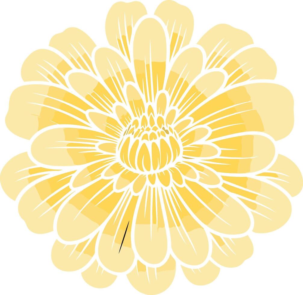 Simple and elegant yellow flower illustration, perfect for branding, design projects, or as a decorative element vector