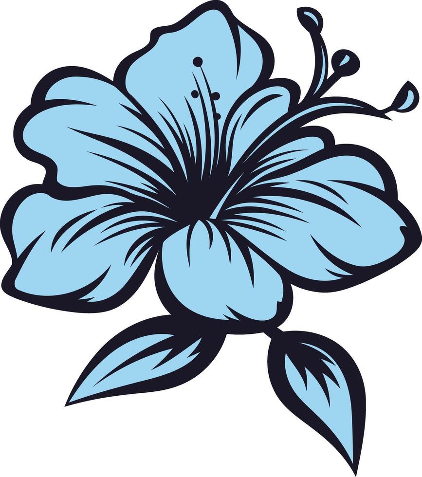 A simple, elegant blue hibiscus flower, perfect for branding, logos, or adding a touch of tropical beauty to your designs vector