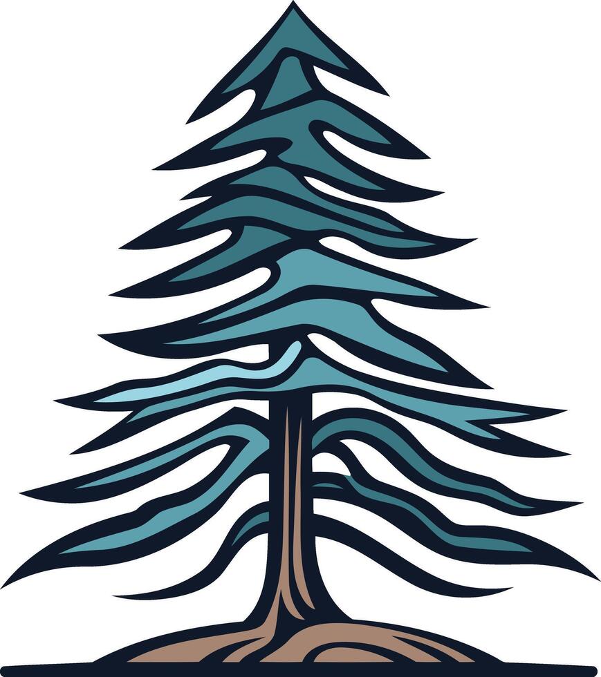 A stylized evergreen tree with a minimalist design, perfect for branding or logo use vector